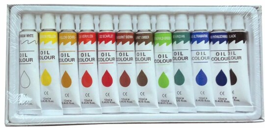SP; 12 PC OIL PAINT SET Professional Artist Paints Painting Pigment 12ml Tubes; Category:Oil Paint Sets; Image:1